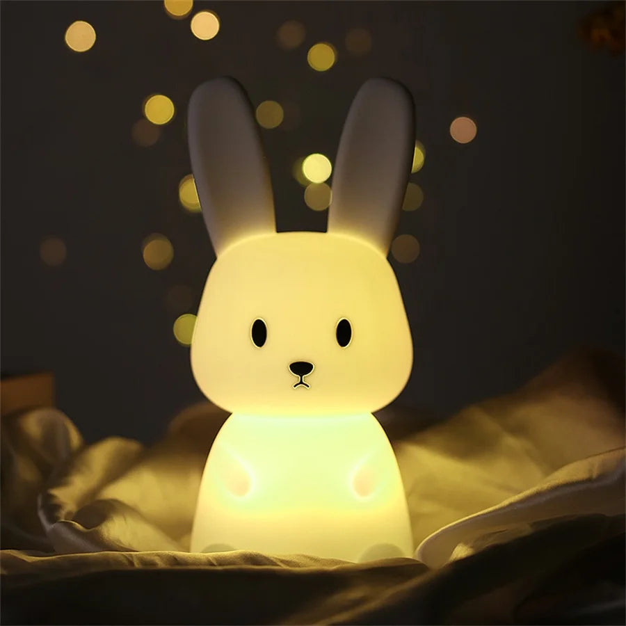 Nachtlicht Hase mit LED – dimmbar, USB-aufladbar und ideal fürs Einschlafen im Kinderzimmer