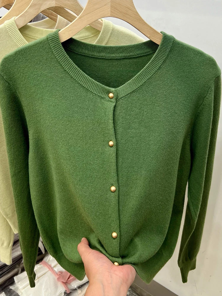 Strickcardigan – Klassischer Langarm-Cardigan mit Rundhalsausschnitt für stilvolle Gemütlichkeit