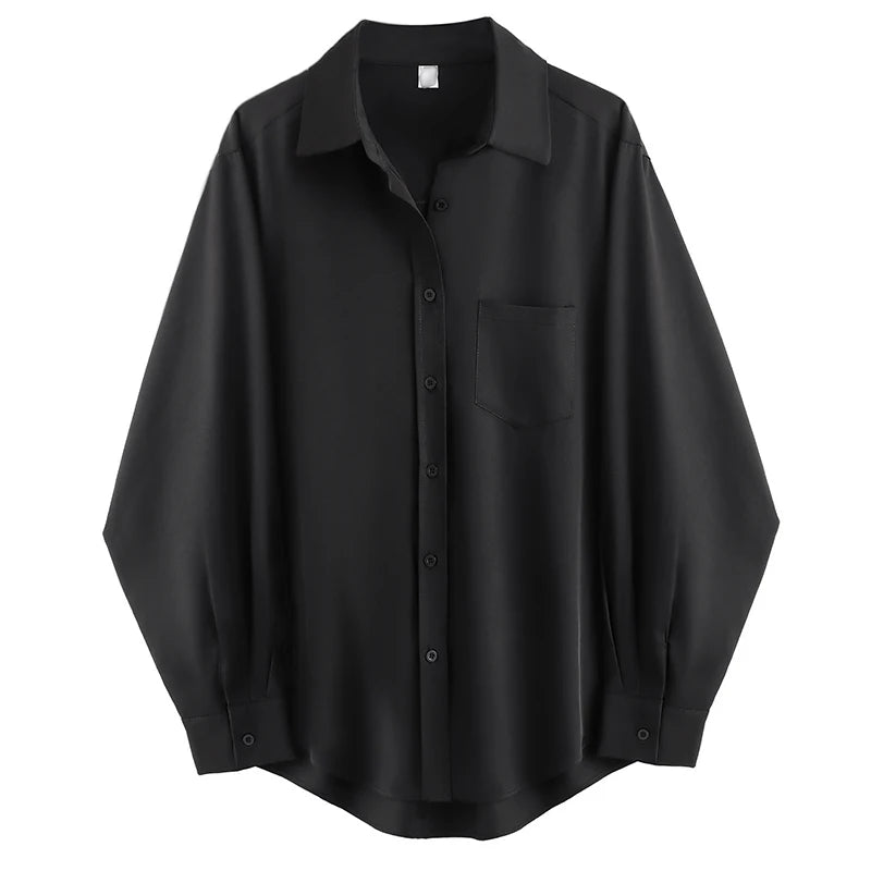 Oversize Basic Shirt – Weißes Langarmhemd im minimalistischen Design mit Knopfleiste und lockerem Schnitt