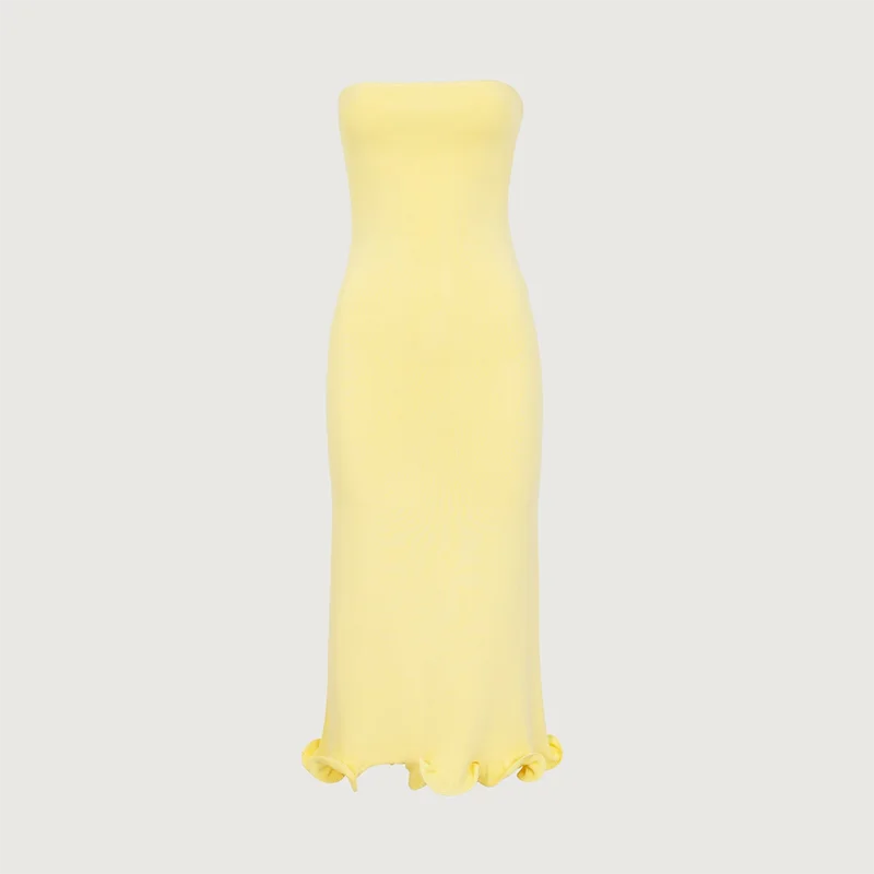 Figure-hugging knitted mini dress with contrast details and long sleeves – elegant, comfortable, and perfect for stylish appearances.