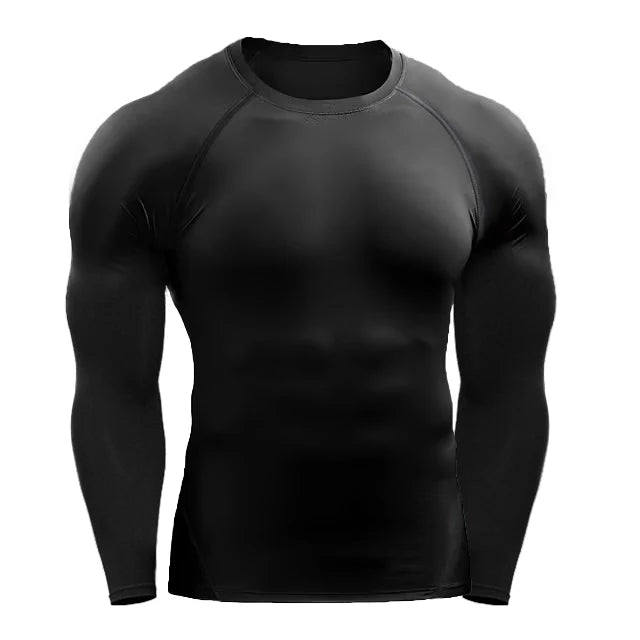 Elastisches Kompressionsshirt mit langen Ärmeln – figurbetont, atmungsaktiv und ideal für Training, Laufen oder Gym.