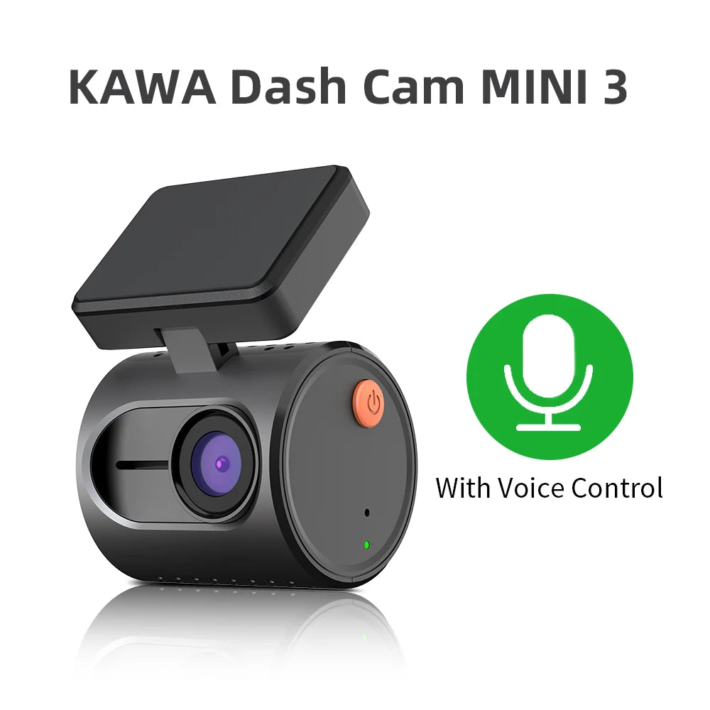 KAWA MINI 3 Dashcam mit 2K-Auflösung, Nachtsicht, Sprachsteuerung & WLAN – kompakt, smart und ideal für sicheres Fahren.