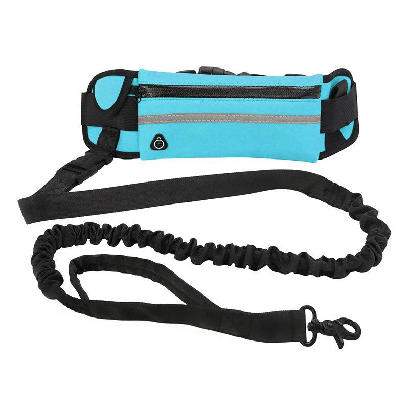 Freestyle Dog Leash – Reflective Running Leash with Hip Bag and Elastic Strap for Comfortable Walking and Running