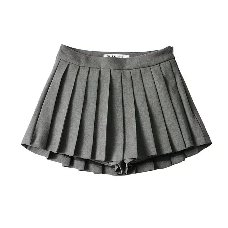 Falten-Minirock mit High Waist – sommerlich, im Vintage-Korean-Style, ideal für Tanz, Alltag oder stylische Freizeitlooks.