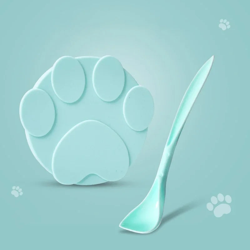 Tapa de silicona con cuchara – tapa de almacenamiento 2 en 1 para latas, mantiene la comida para mascotas fresca