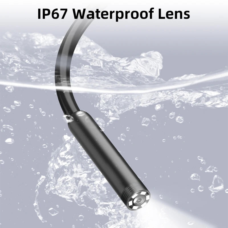 Wasserdichte Endoskopkamera mit LED, Micro-USB & Typ-C – kompakt, flexibel und ideal für Auto-Checks und schwer erreichbare Stellen.
