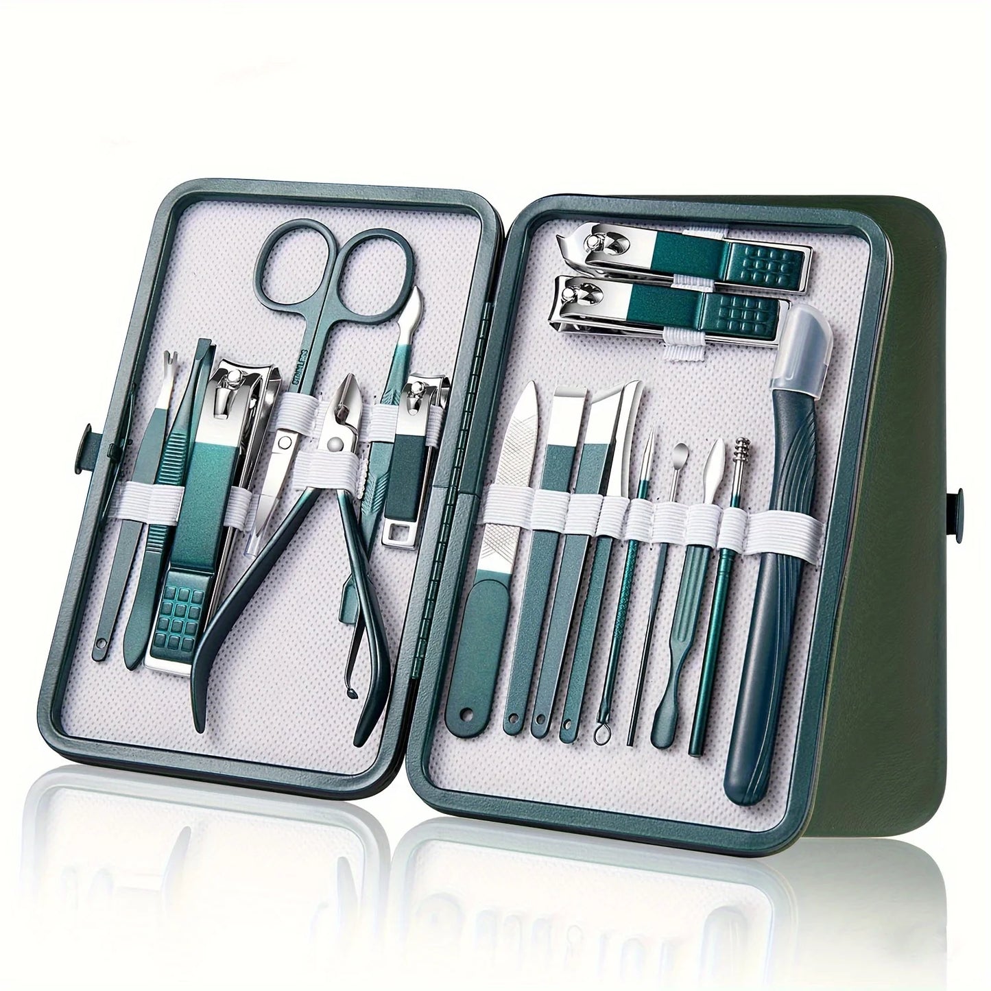 Maniküre & Pediküre Set – Hochwertiges Edelstahl-Set mit 7/10/12/18 Teilen inklusive Nagelknipser, im praktischen Reiseetui