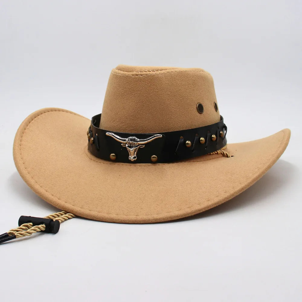 Western Cowboyhut im Retro-Stil mit breiter Krempe – stylisch und luftig für sonnige Tage.