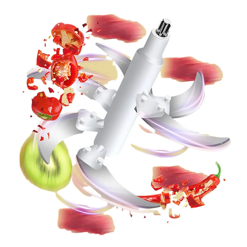 Elektrischer Fleischwolf mit 5L Fassungsvermögen aus 304er Edelstahl – multifunktional zum Zerkleinern von Fleisch, Gemüse & Babynahrung.