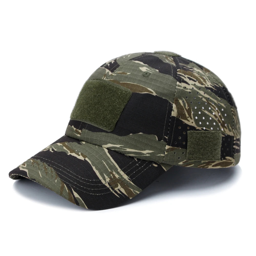 Atmungsaktive Camouflage-Basecap für Herren – mit Sonnenschutz, ideal für Outdoor-Aktivitäten wie Wandern, Angeln, Camping oder Sport.