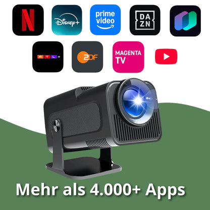 LUMEO ULTRA - Projektor mit nativer 1080P & 4K-Unterstützung – Android 11, 390 ANSI Lumen, Dual WiFi 6 & BT 5.0, ideal für Heimkino & Outdoor