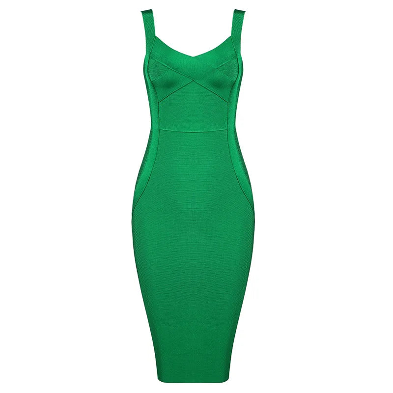 Rayon Bandage Kleid – Ärmelloses Bodycon-Kleid in Grün, Lila oder Pink, Elegantes Design für Cocktail & Party