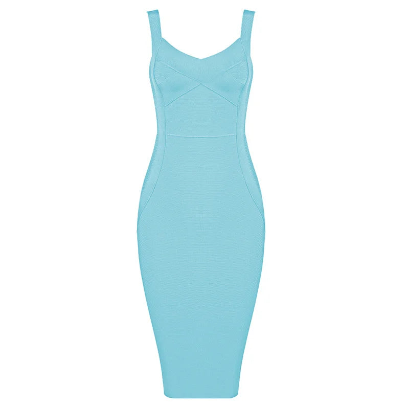 Rayon Bandage Kleid – Ärmelloses Bodycon-Kleid in Grün, Lila oder Pink, Elegantes Design für Cocktail & Party