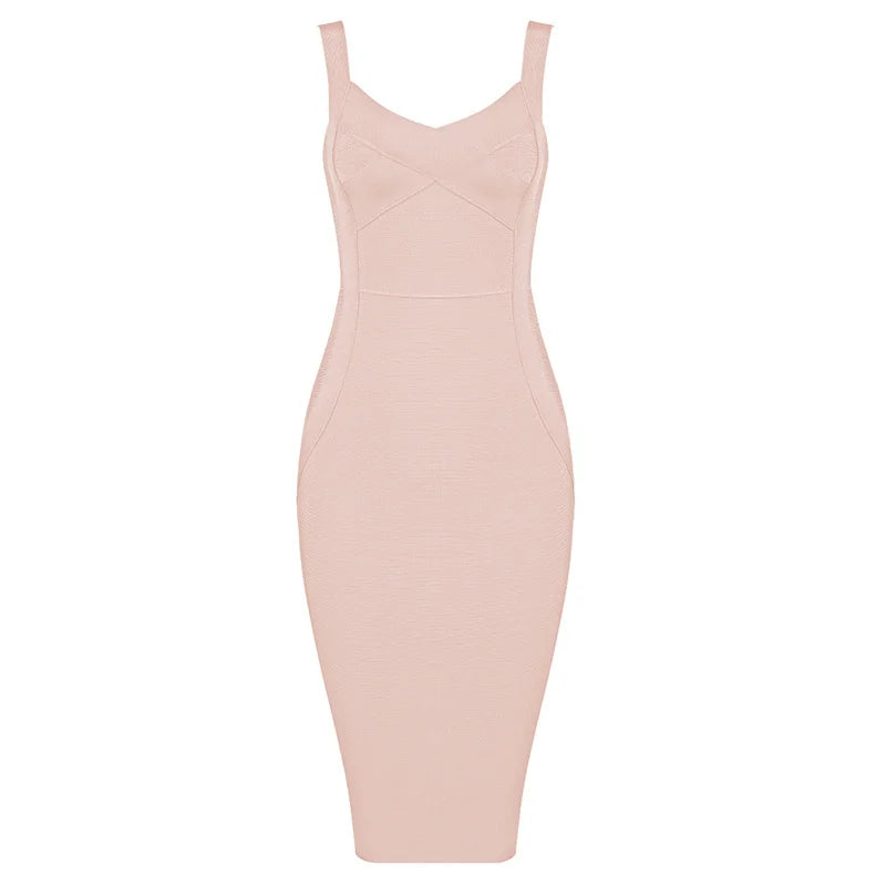 Rayon Bandage Kleid – Ärmelloses Bodycon-Kleid in Grün, Lila oder Pink, Elegantes Design für Cocktail & Party