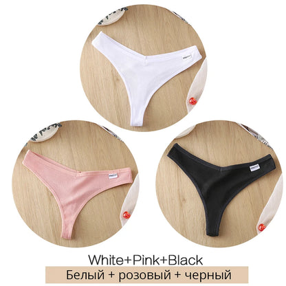 3er-Pack Baumwoll-Tangas – Bequeme, atmungsaktive Low-Waist Unterwäsche