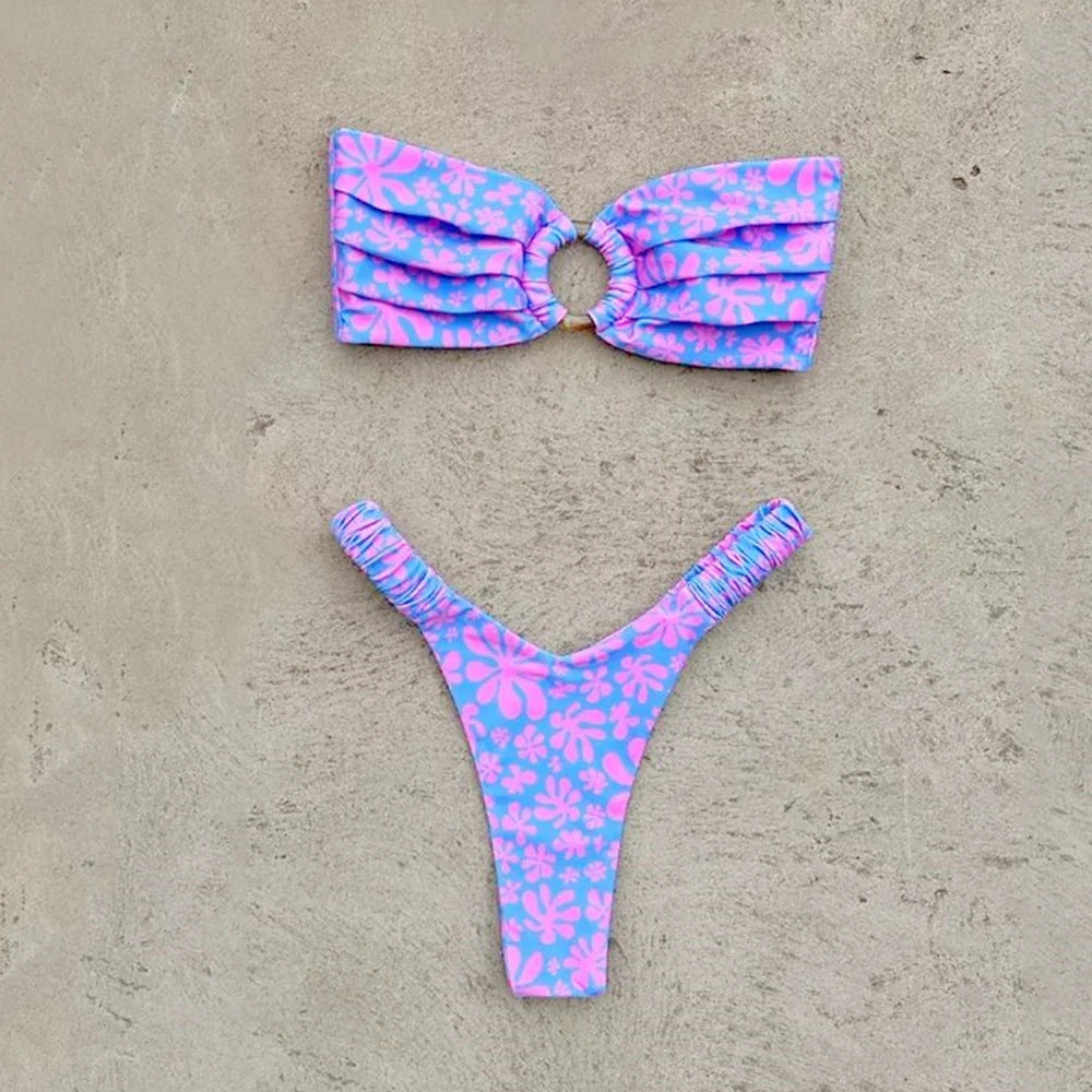 Push-Up Bikini-Set – Sexy Brazilian-Design mit Tanga & trendigen Mustern