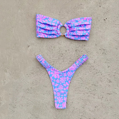 Push-Up Bikini-Set – Sexy Brazilian-Design mit Tanga & trendigen Mustern