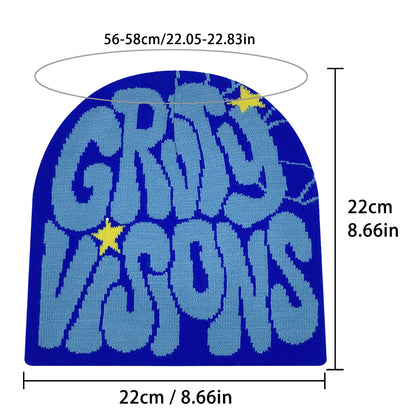 Trendige Strickmütze aus Acryl mit GR-Jacquard-Design – warm, stylisch und ideal für Damen & Herren im urbanen Outdoor-Look.