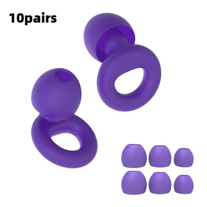 Bouchons d'oreilles en silicone avec réduction de bruit – insonorisés, confortables et idéaux pour nager, dormir ou pour un repos ininterrompu.