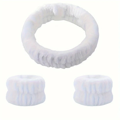 Coral Velvet Facial High-elastic Makeup Hairband Face Wash Wristband Set - Face Wash, Facial Mask, Skin Care