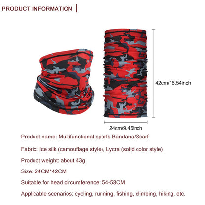 Atmungsaktive Multifunktionsmaske mit UV-Schutz – als Schal, Stirnband oder Gesichtsmaske nutzbar, ideal für Outdoor, Rad & Hiking.