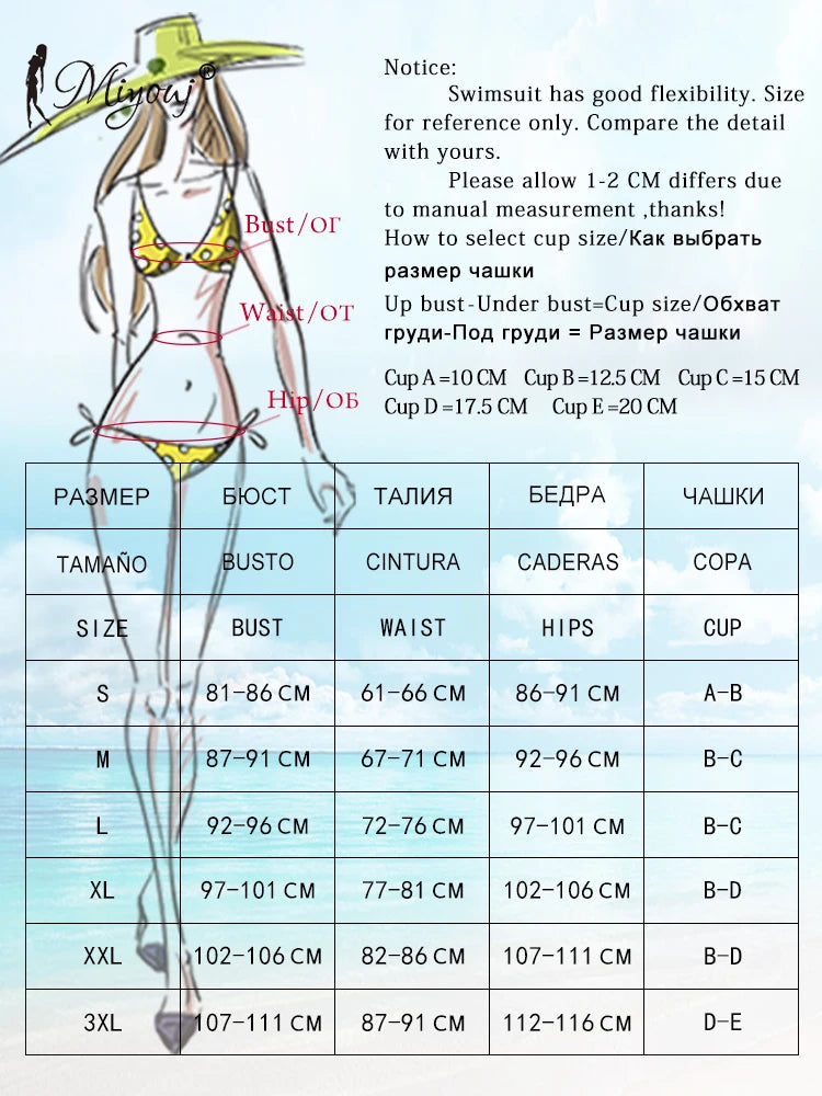 Miyouj Bikini-Set 2025 – Stylische Low-Waist Bikinis mit Bandage-Design in verschiedenen Mustern