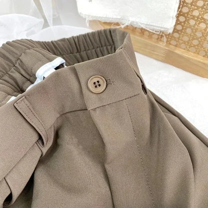 Pantalon harem taille haute noir – Pantalon de loisirs élastique pour le bureau et le quotidien