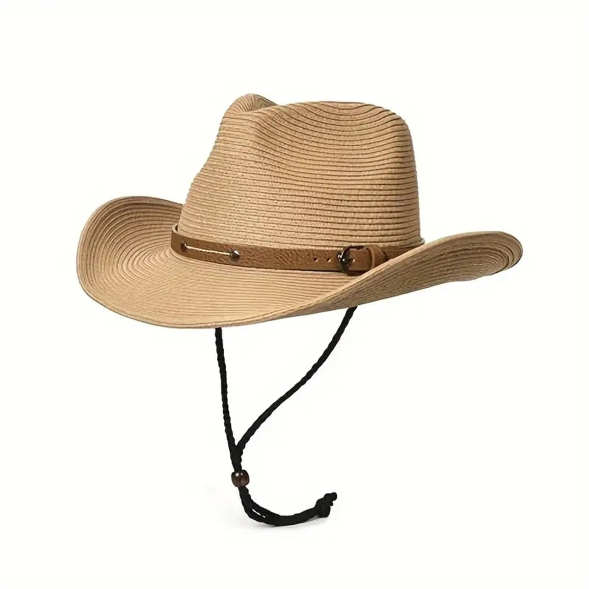 Western Cowboyhut mit breiter Krempe und Windband – stylischer Unisex-Sonnenschutz für draußen.