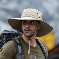 Modischer Bucket Hat im Cowboy-Stil mit breiter Krempe – atmungsaktiv, UV-schützend und ideal für Angeln, Wandern oder Strand.
