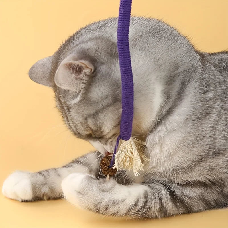 Kauspielzeug für Katzen aus robustem Seil – ideal zum Spielen, Beißen und zur Zahnpflege, sorgt für aktive Beschäftigung.