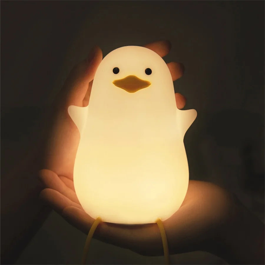 Nachtlicht Ente mit Timer und Touchfunktion – dimmbar, USB-aufladbar und perfekt fürs Kinderzimmer