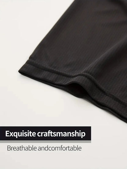 7er-Set schwarze Rundhals-Shirts – ultraleicht, schnelltrocknend und atmungsaktiv, ideal für Fitness, Gym und Running.