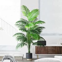 Große Künstliche Palme 90–120 cm – Tropische Deko-Pflanze mit Monstera-Blättern für Zuhause und Garten