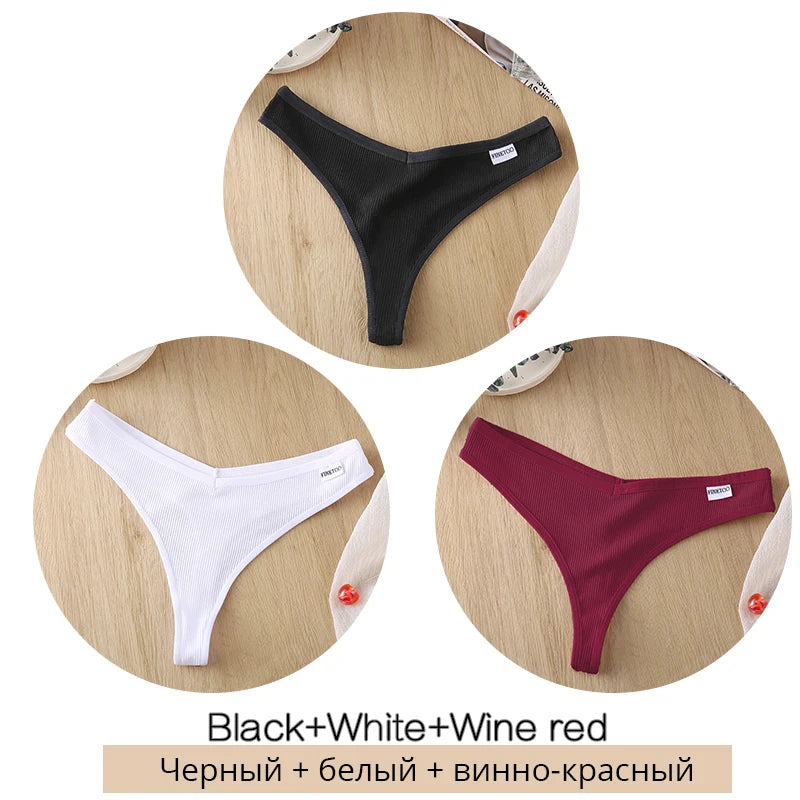 3er-Pack Baumwoll-Tangas – Bequeme, atmungsaktive Low-Waist Unterwäsche