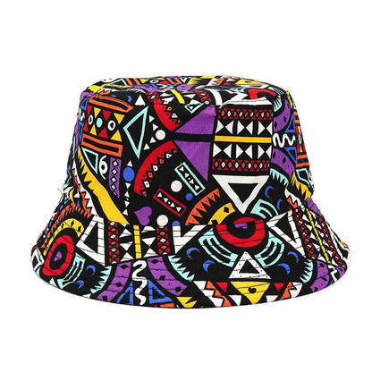 Wendbarer Panama-Bucket-Hat mit Tier- und Buchstabenprint – leicht, stylisch und ideal für Sommer, Strand oder Angeln.