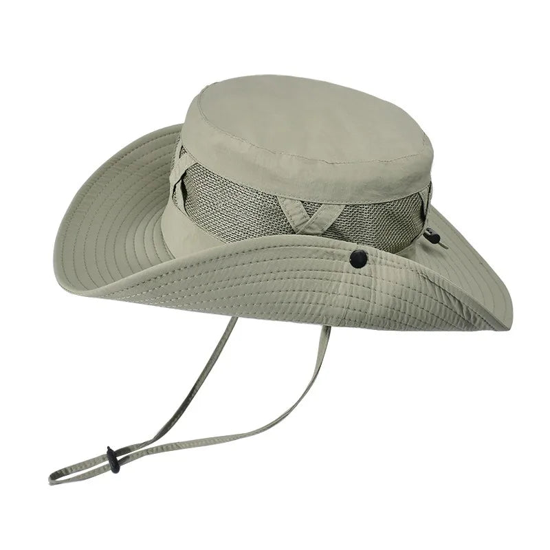 Atmungsaktiver Bucket Hat mit UPF 50+, verstellbar und faltbar – ideal für Sonne und Outdoor.