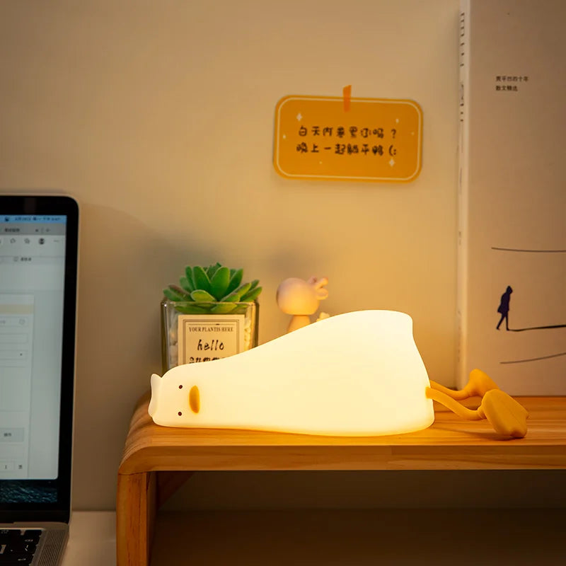 Nachtlicht Ente mit Timer und Touchfunktion – dimmbar, USB-aufladbar und perfekt fürs Kinderzimmer