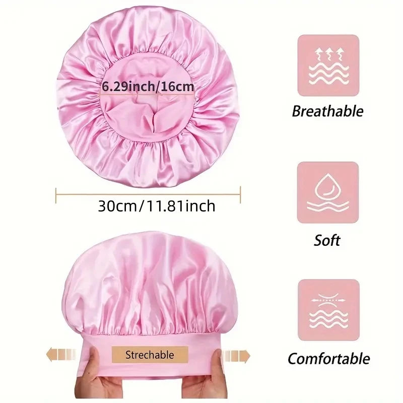 Satin-Lockenband-Set mit Haube – hitzefrei, weich und ideal für schonende Locken über Nacht ohne Stylingstress.