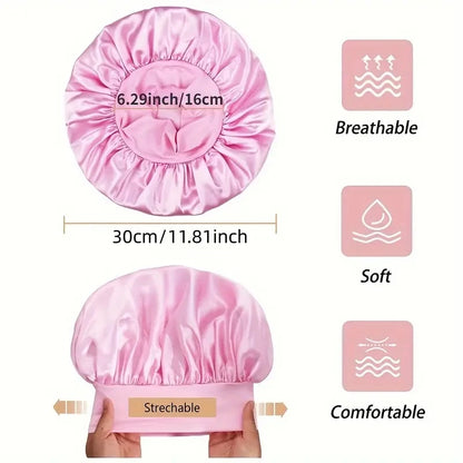Satin-Lockenband-Set mit Haube – hitzefrei, weich und ideal für schonende Locken über Nacht ohne Stylingstress.