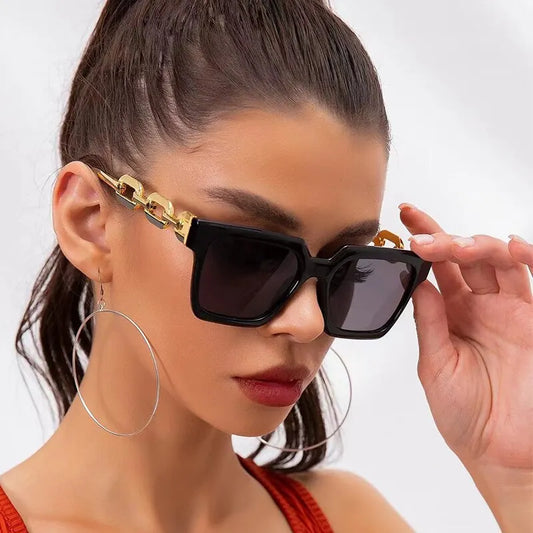 Vintage Rechteck-Sonnenbrille im Cat-Eye-Design – 2023er Brand-Style, retro & elegant, ideal für Damen beim Fahren oder als Fashion-Accessoire.