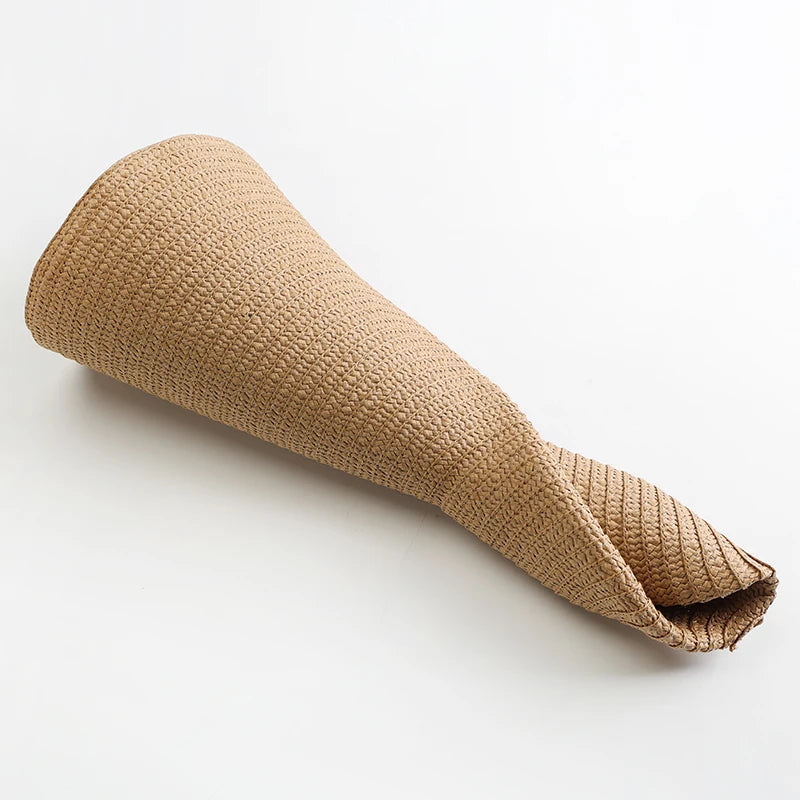 Übergroßer 70cm-Strohhut mit weiter Krempe – faltbar, stilvoll und ideal für Strand, Hochzeit oder sonnige Tage mit extra UV-Schutz.