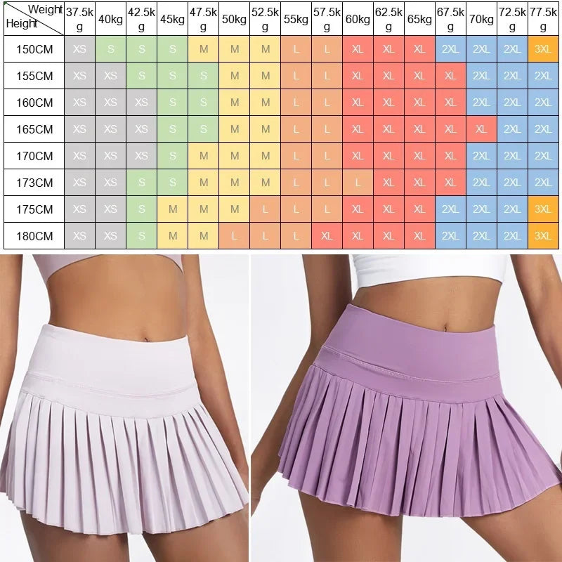 Tennisrock mit Taschen & Falten-Design – High Waist, integrierte Shorts, in XS–XXL, ideal für Fitness, Golf, Running & Gym.
