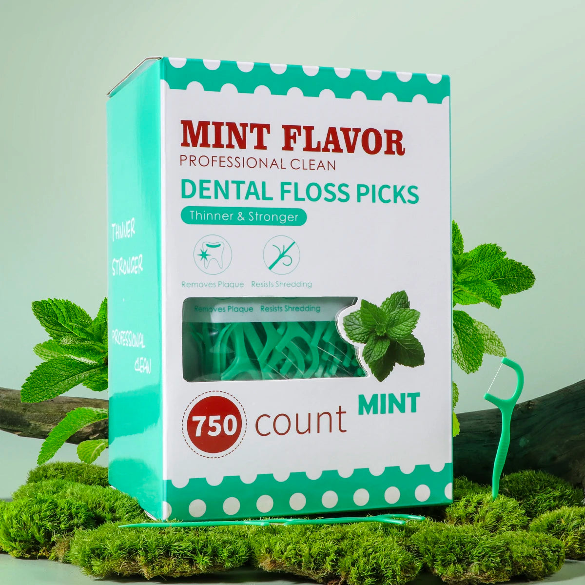Minz-Zahnseide-Sticks – einzeln verwendbar, hygienisch & ideal für die gründliche Zahnzwischenraumreinigung zu Hause oder unterwegs.
