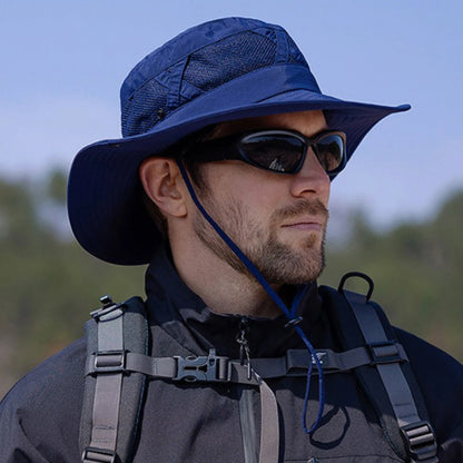 Atmungsaktiver Bucket Hat mit UPF 50+, verstellbar und faltbar – ideal für Sonne und Outdoor.