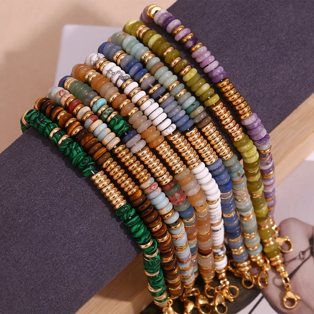 MamacitaSlay Armband mit Jade, Tigerauge, Howlith, Malachit & Achat – stilvoller Mix aus Natursteinen für Glück, Balance & Gesundheit.