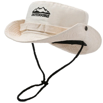 Summer Men Bucket Hat Outdoor UV Protection Wide Brim Breathable Panama Hunting Hiking Caps Fisherman Hats Beach Sunscreen Cap