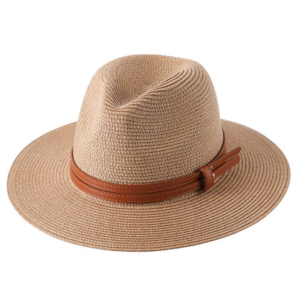 Großer Panama-Strohhut mit breiter Krempe – unisex, luftig und ideal für Sommer, Strand & UV-Schutz mit stilvollem Fedora-Design.