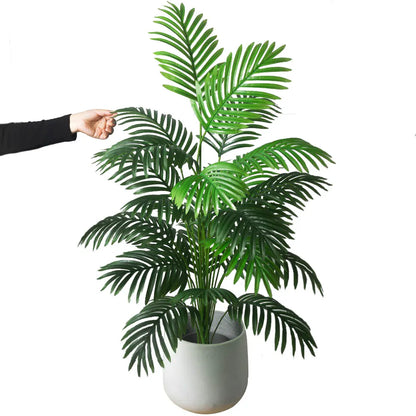 Große Künstliche Palme 90–120 cm – Tropische Deko-Pflanze mit Monstera-Blättern für Zuhause und Garten