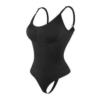 "Form-fitting bodysuit with thong cut – soft, figure-hugging, and ideal for a smooth silhouette under any outfit."