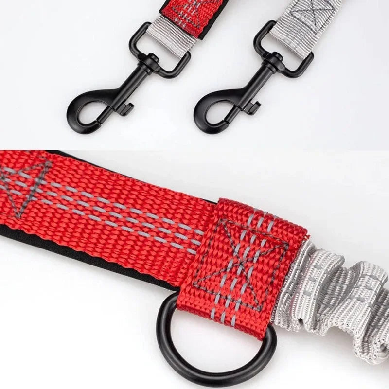 Laisse à enrouleur manuelle pour chiens – Laisse de course pour grands chiens avec système de portage confortable